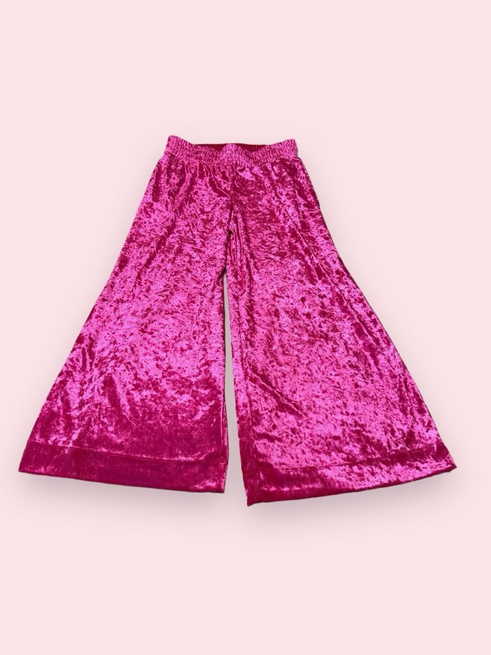 a new day Hot Pink Crushed Velvet Wide-Leg cropped Pants